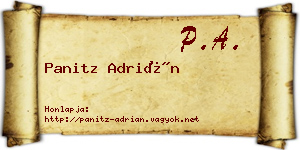 Panitz Adrián névjegykártya
